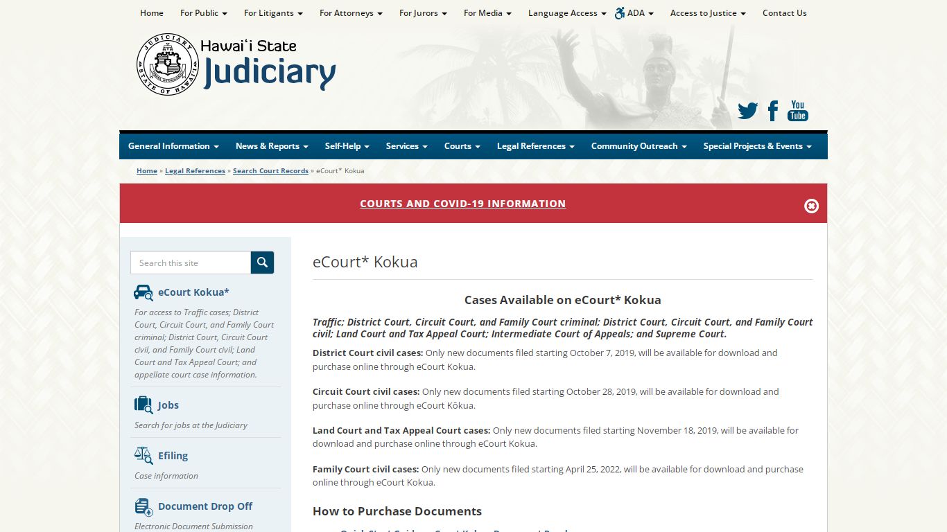 Judiciary | eCourt* Kokua - Hawaii State Judiciary